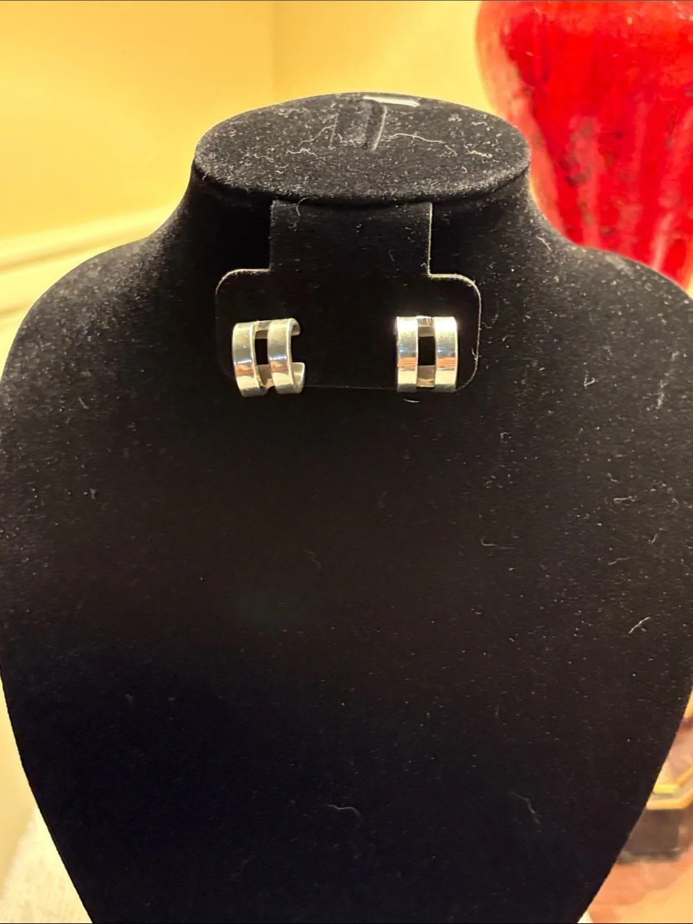 Vintage Split-Band Sterling Silver Open Cuff Earrings